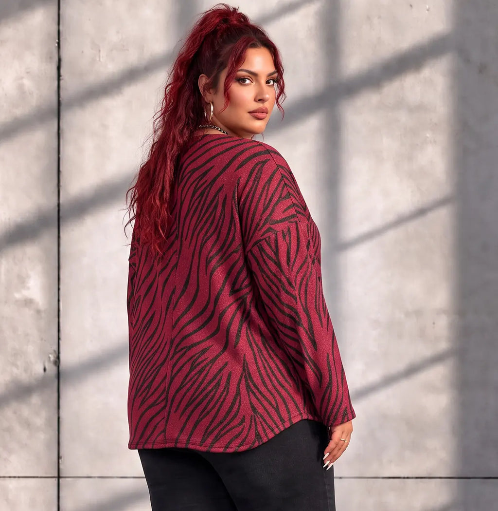 Funky Diva · Shirt · ZebraDiva · T555 · WineBlack
