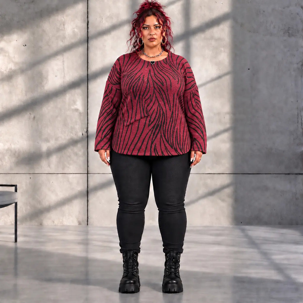 Funky Diva · Shirt · ZebraDiva · T555 · WineBlack
