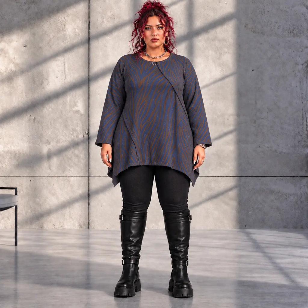 Funky Diva · Shirt · ZebraDiva · T545 · BrownBlue