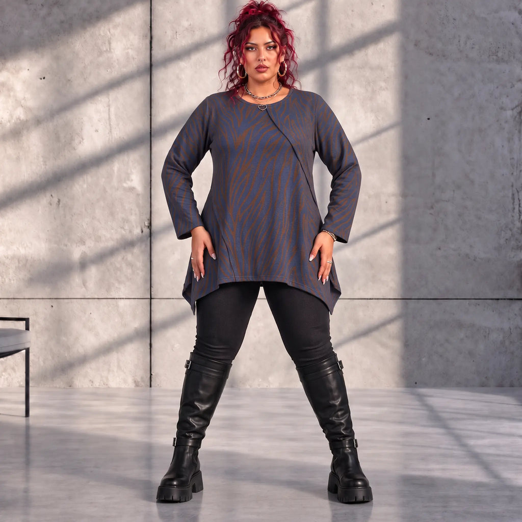 Funky Diva · Shirt · ZebraDiva · T545 · BrownBlue
