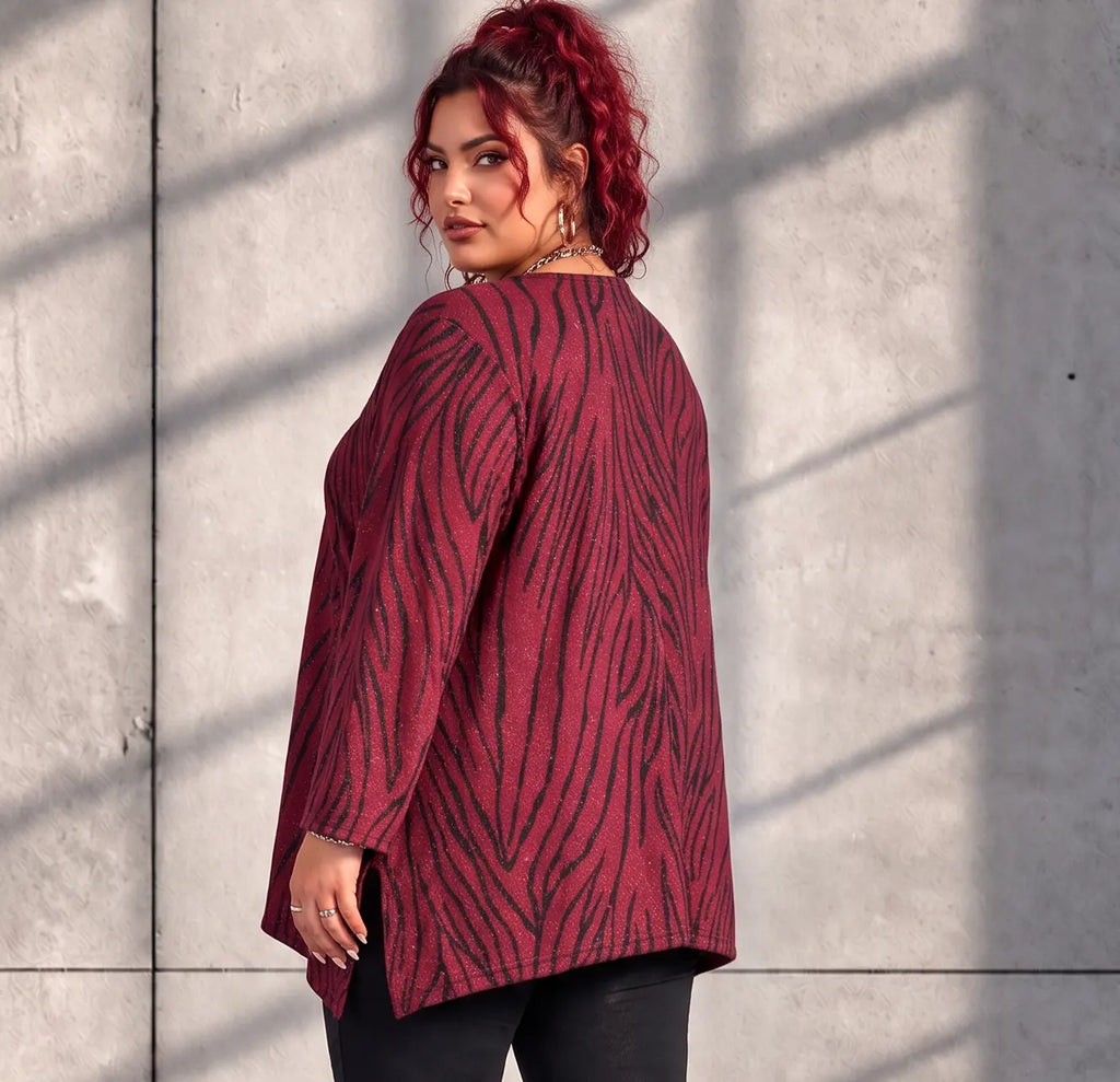Funky Diva · Shirt · ZebraDiva · T545 · WineBlack