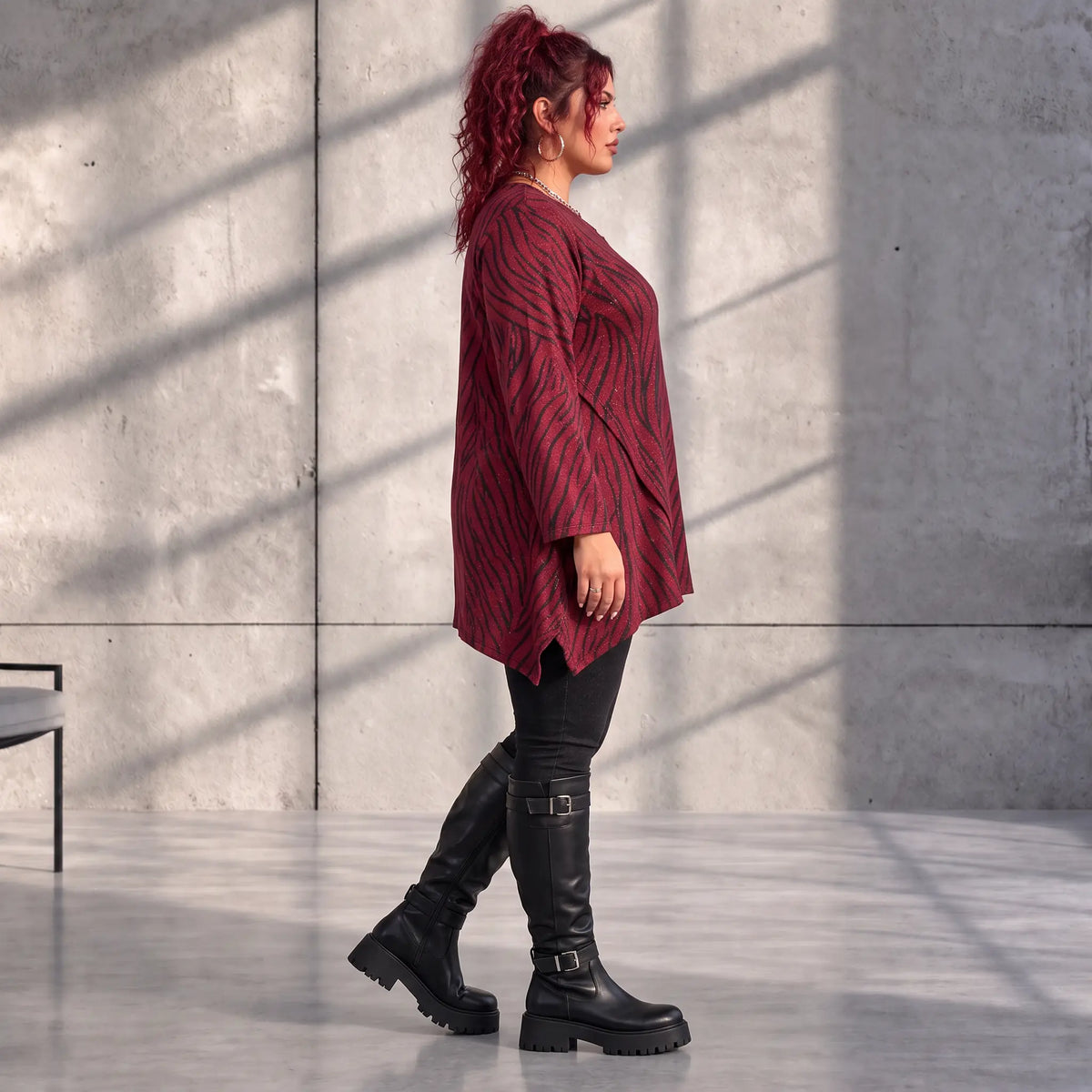 Funky Diva · Shirt · ZebraDiva · T545 · WineBlack