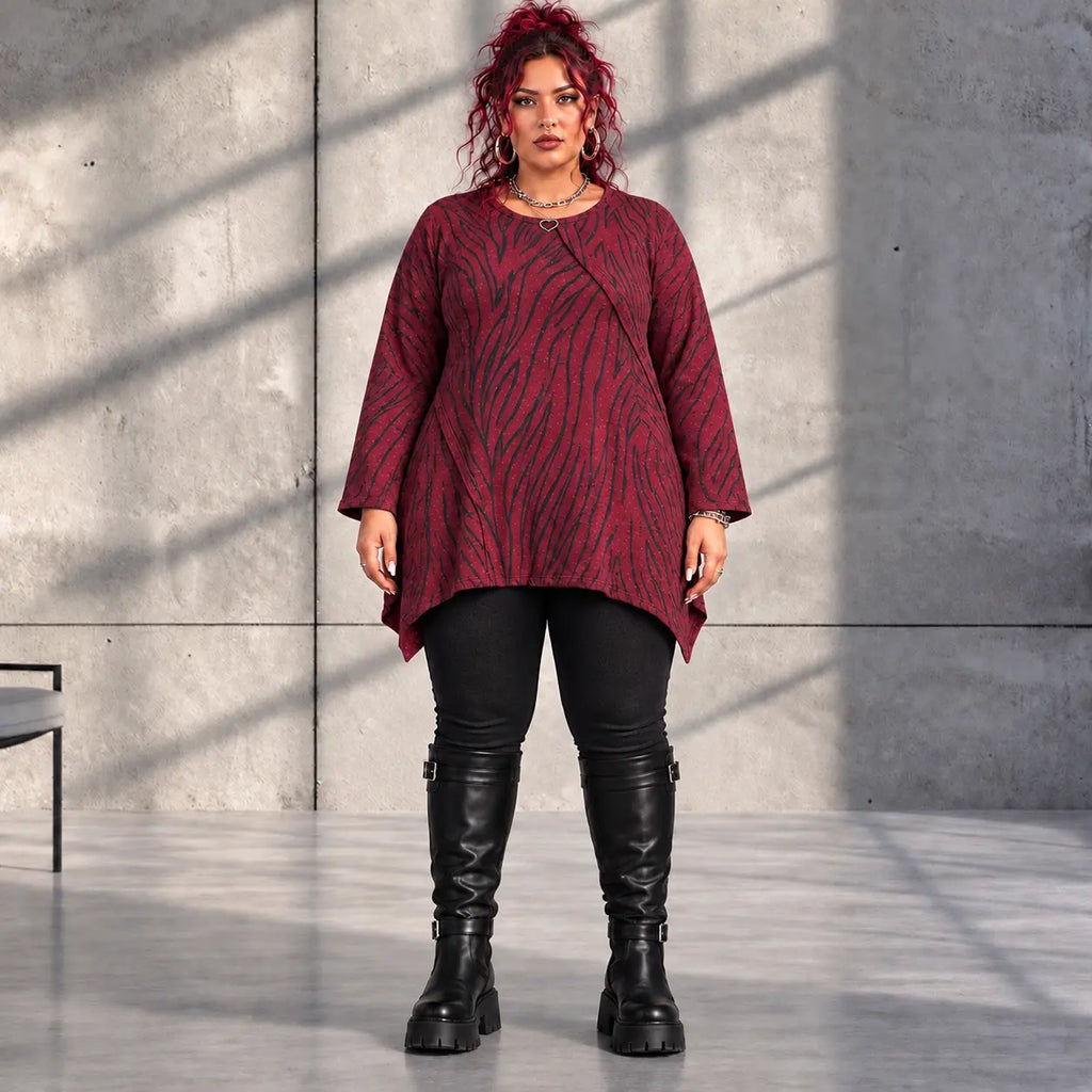 Funky Diva · Shirt · ZebraDiva · T545 · WineBlack