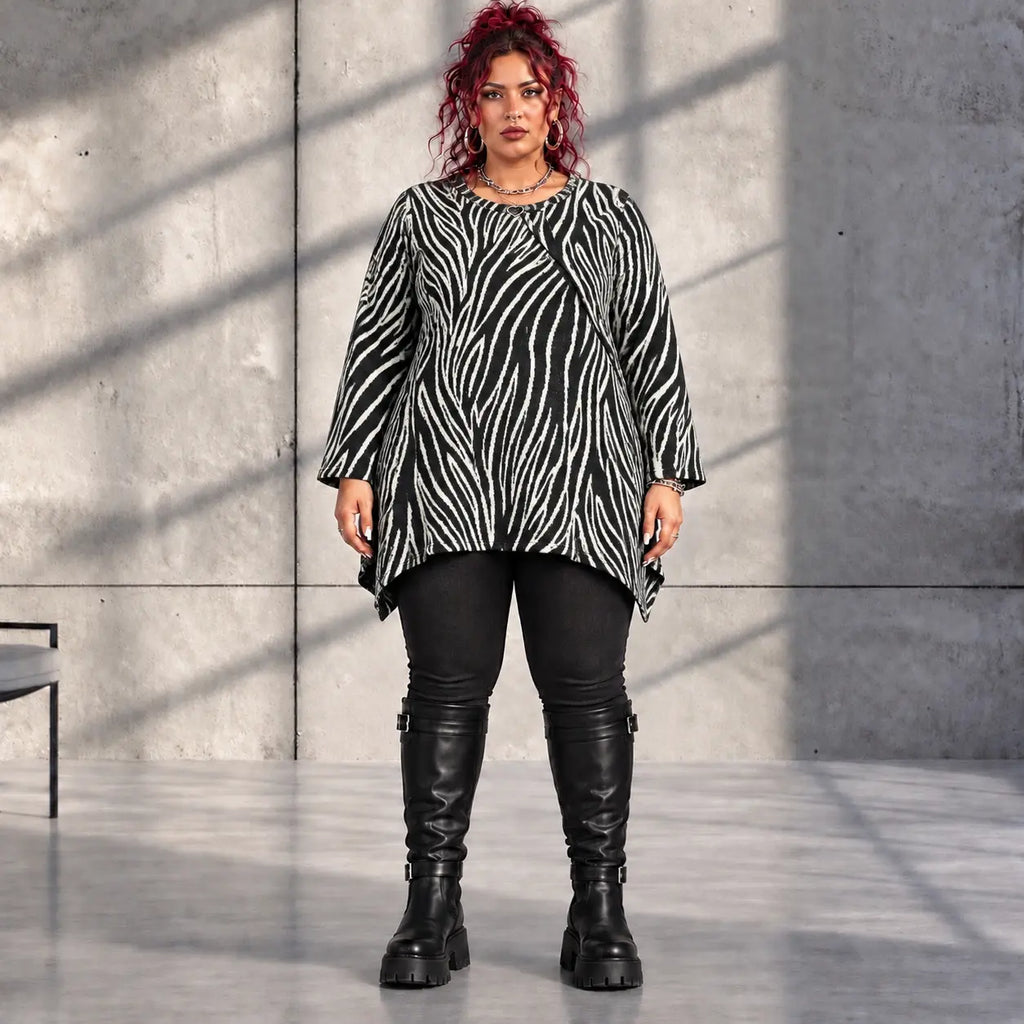 Funky Diva · Shirt · ZebraDiva · T545 · BlackWhite