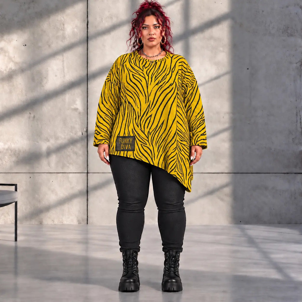 Funky Diva · Shirt · ZebraDiva · T999 · BlackYellow