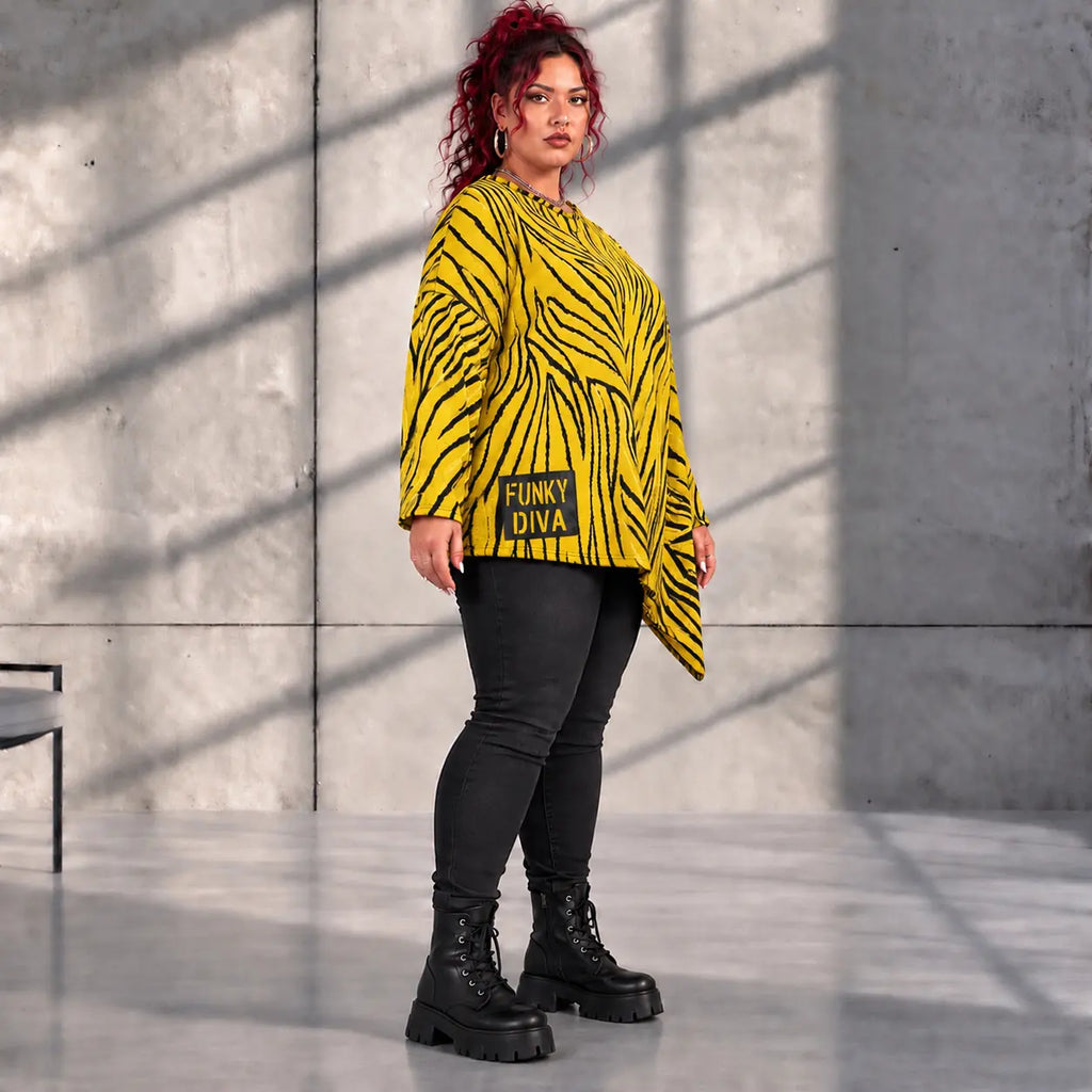 Funky Diva · Shirt · ZebraDiva · T999 · BlackYellow