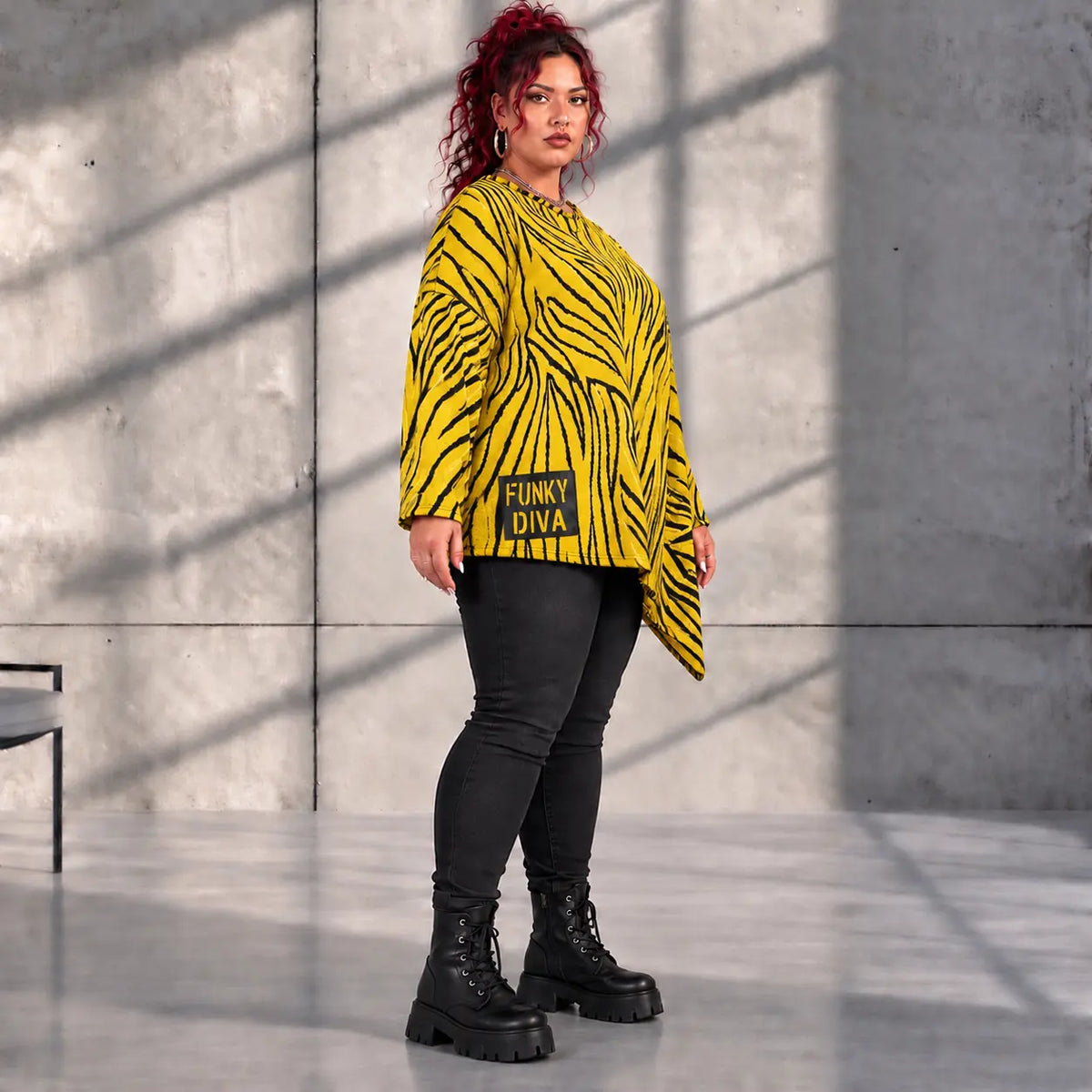 Funky Diva · Shirt · ZebraDiva · T999 · BlackYellow