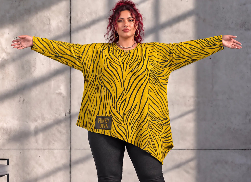 Funky Diva · Shirt · ZebraDiva · T999 · BlackYellow
