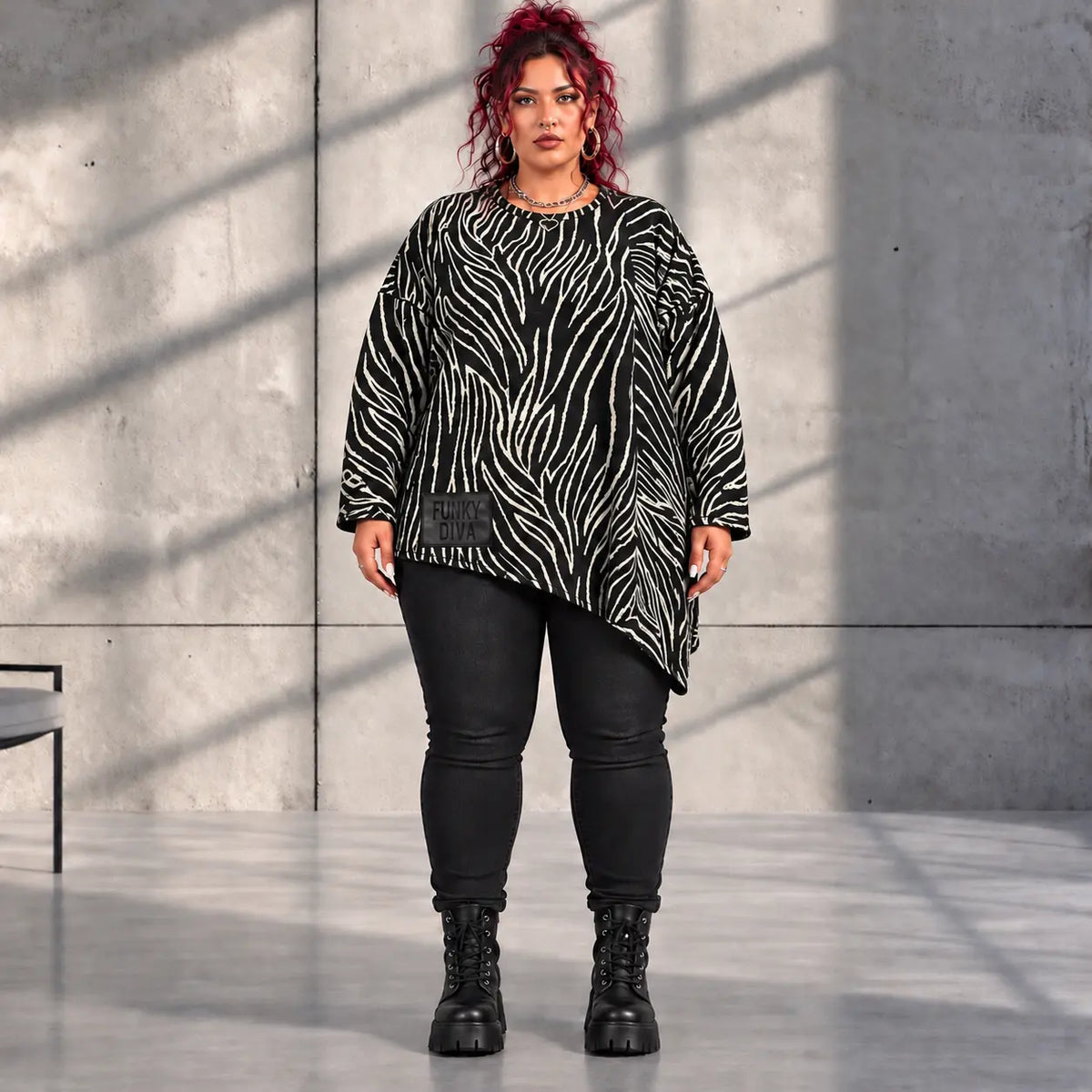 Funky Diva · Shirt · ZebraDiva · T999 · BlackWhite