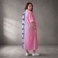 Sommerkleid im Streifendesign mit Hemdkragen in A-Linie