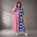 Sommerkleid im Streifendesign mit Hemdkragen in A-Linie