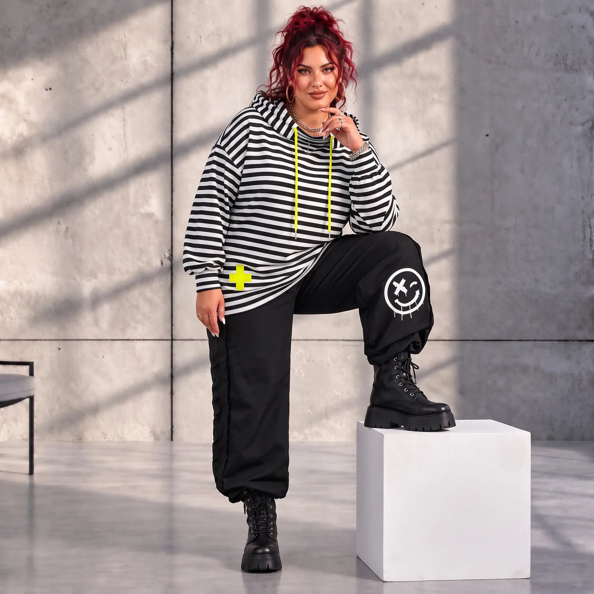 Funky Diva · Hoody · StripeDiva · KD569 · YellowStripe