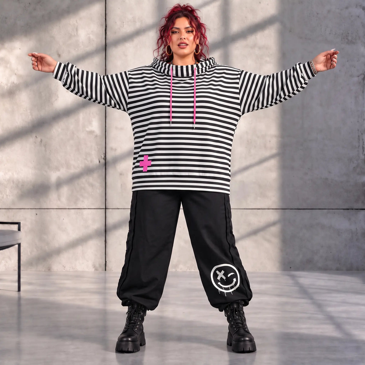 Funky Diva · Hoody · StripeDiva · KD569 · FuchsiaStripe