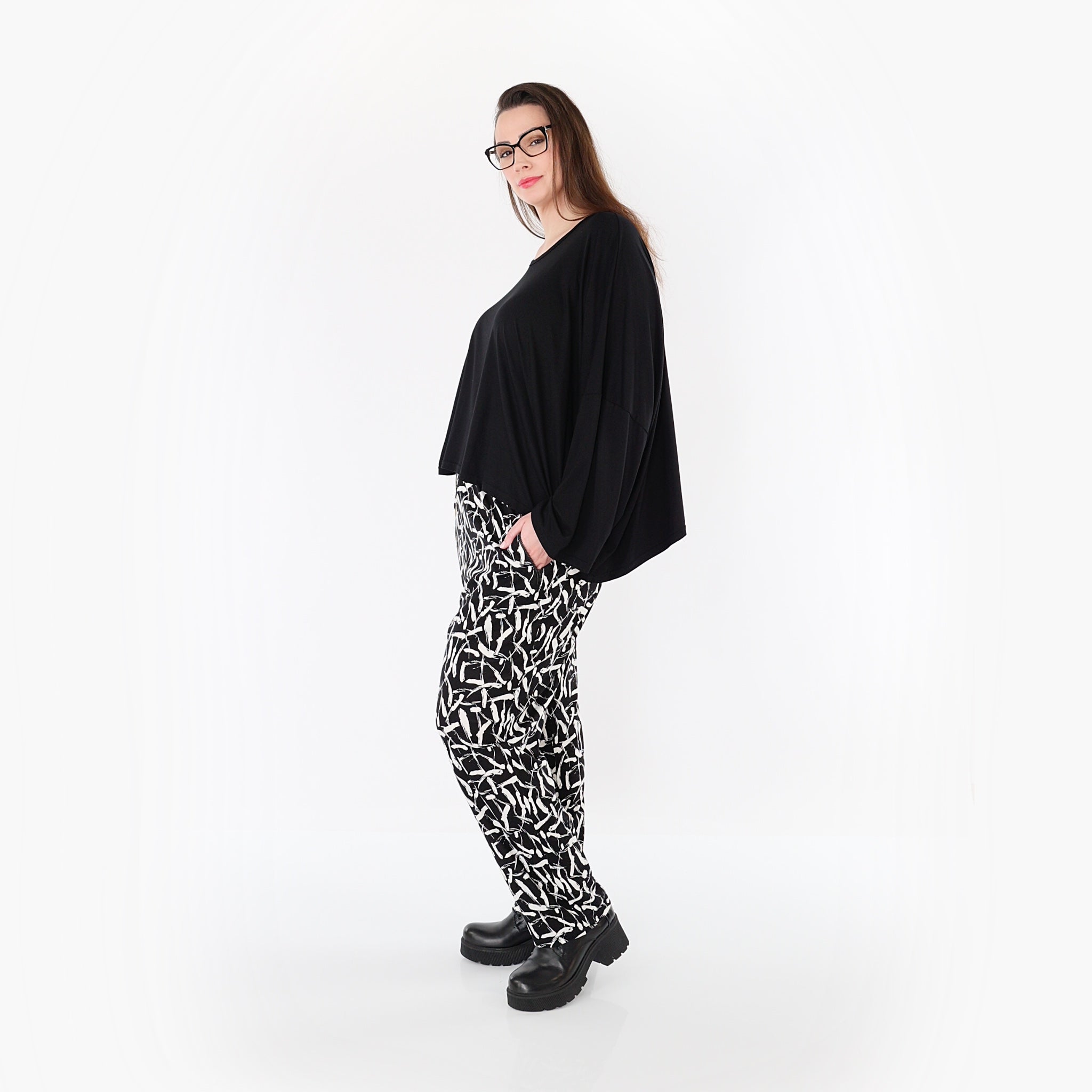 AKH Fashion Hose 7183 Sahra, Schwarz-Weiß
