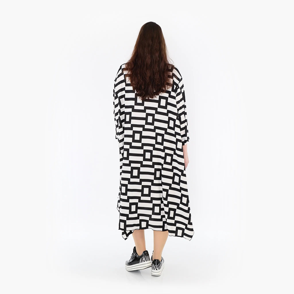 AKH 6025 Dress, White-Black