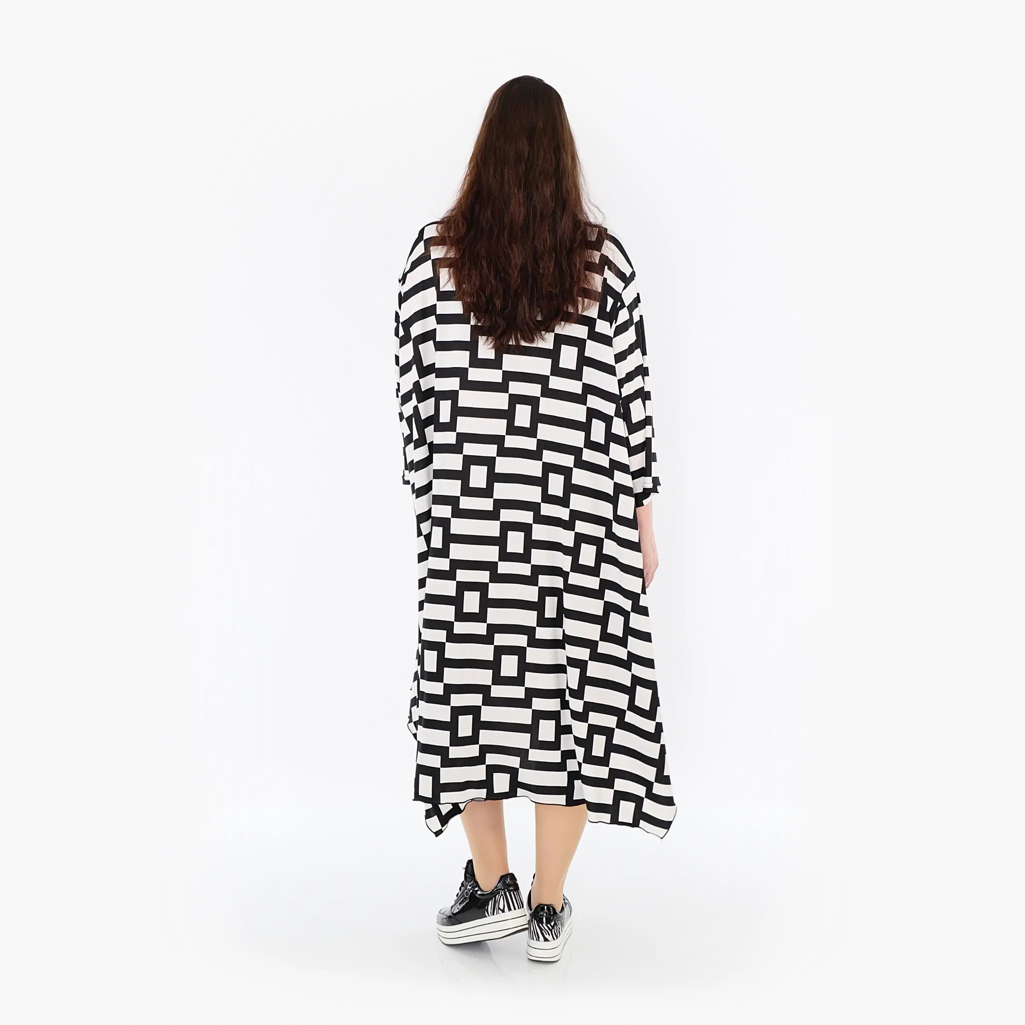 AKH 6025 Dress, White-Black
