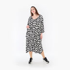 AKH 6025 Dress, White-Black