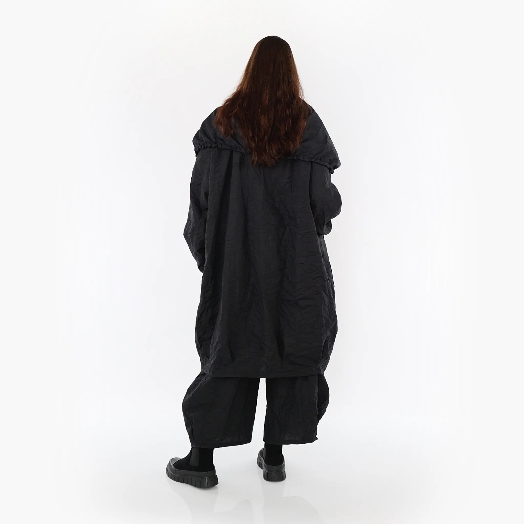 AKH Fashion Mantel 1417 Crushed, Schwarz