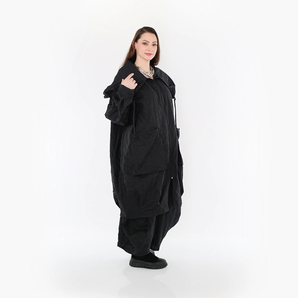 AKH Fashion Mantel 1417 Crushed, Schwarz