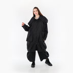AKH Fashion Mantel 1417 Crushed, Schwarz