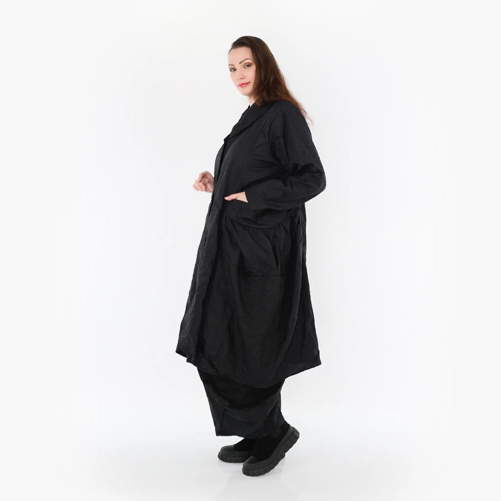 AKH Fashion Mantel 6583 Crushed, Schwarz