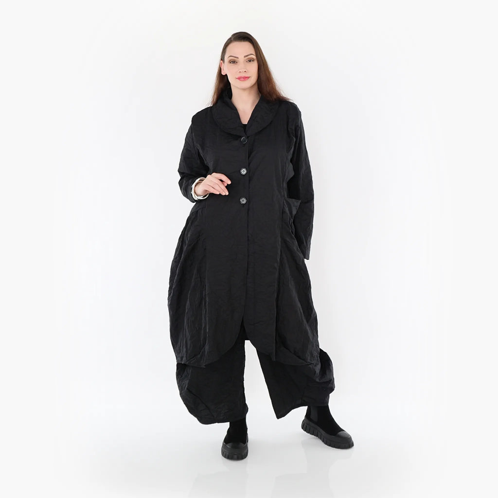AKH Fashion Mantel 6583 Crushed, Schwarz