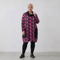 AKH 6807 Big Shirt, Black-Fuchsia