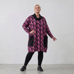AKH 6807 Big Shirt, Black-Fuchsia