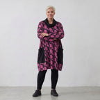AKH 6807 Big Shirt, Black-Fuchsia