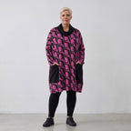 AKH 6807 Big Shirt, Black-Fuchsia