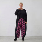 Pantalon AKH 8069, noir-fuchsia