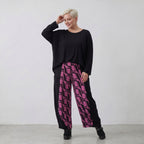 Pantalon AKH 8069, noir-fuchsia