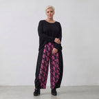 Pantalon AKH 8069, noir-fuchsia