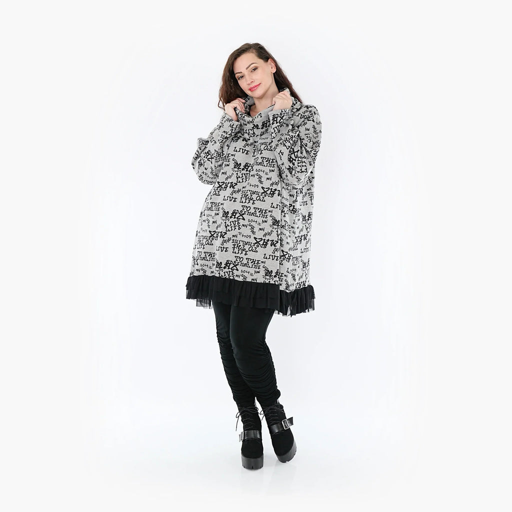 AKH Fashion Shirt 1919 Valentina, Grau/Schwarz