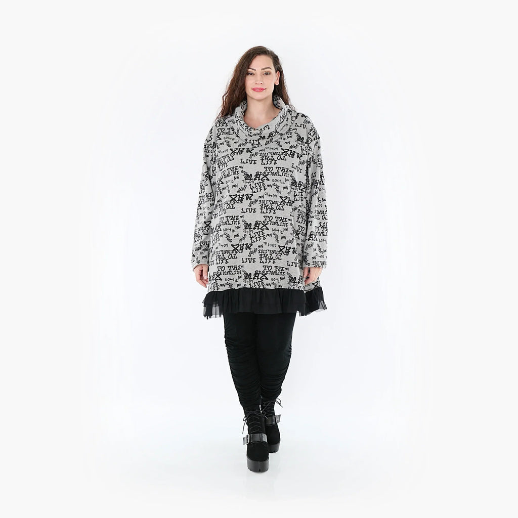 AKH Fashion Shirt 1919 Valentina, Grau/Schwarz
