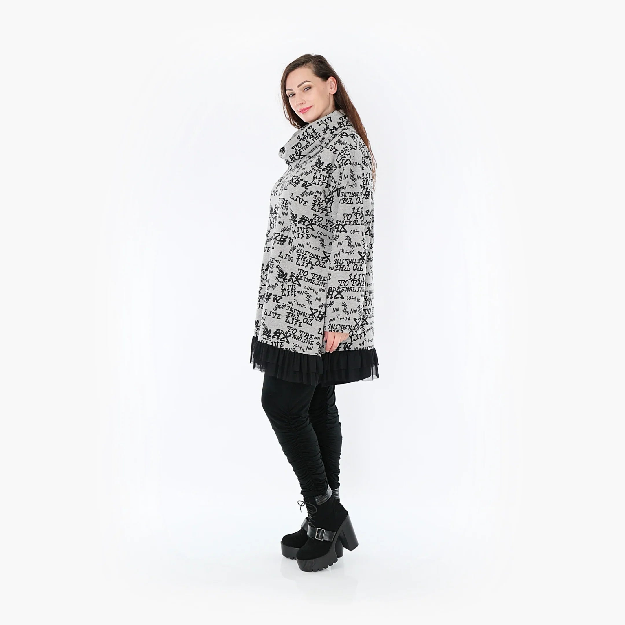 AKH Fashion Shirt 1919 Valentina, Grau/Schwarz