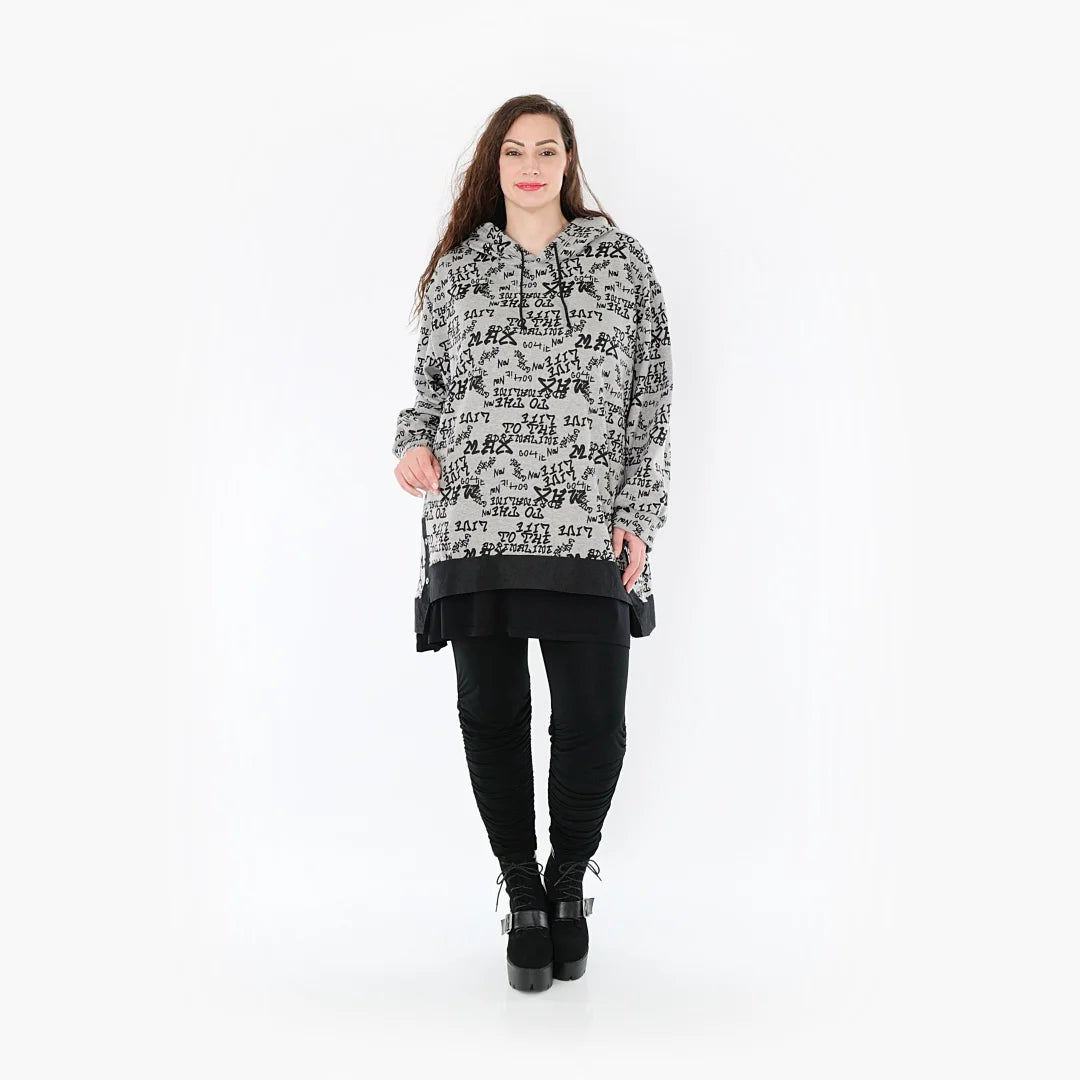 Chemise grande taille AKH 6988, gris-noir