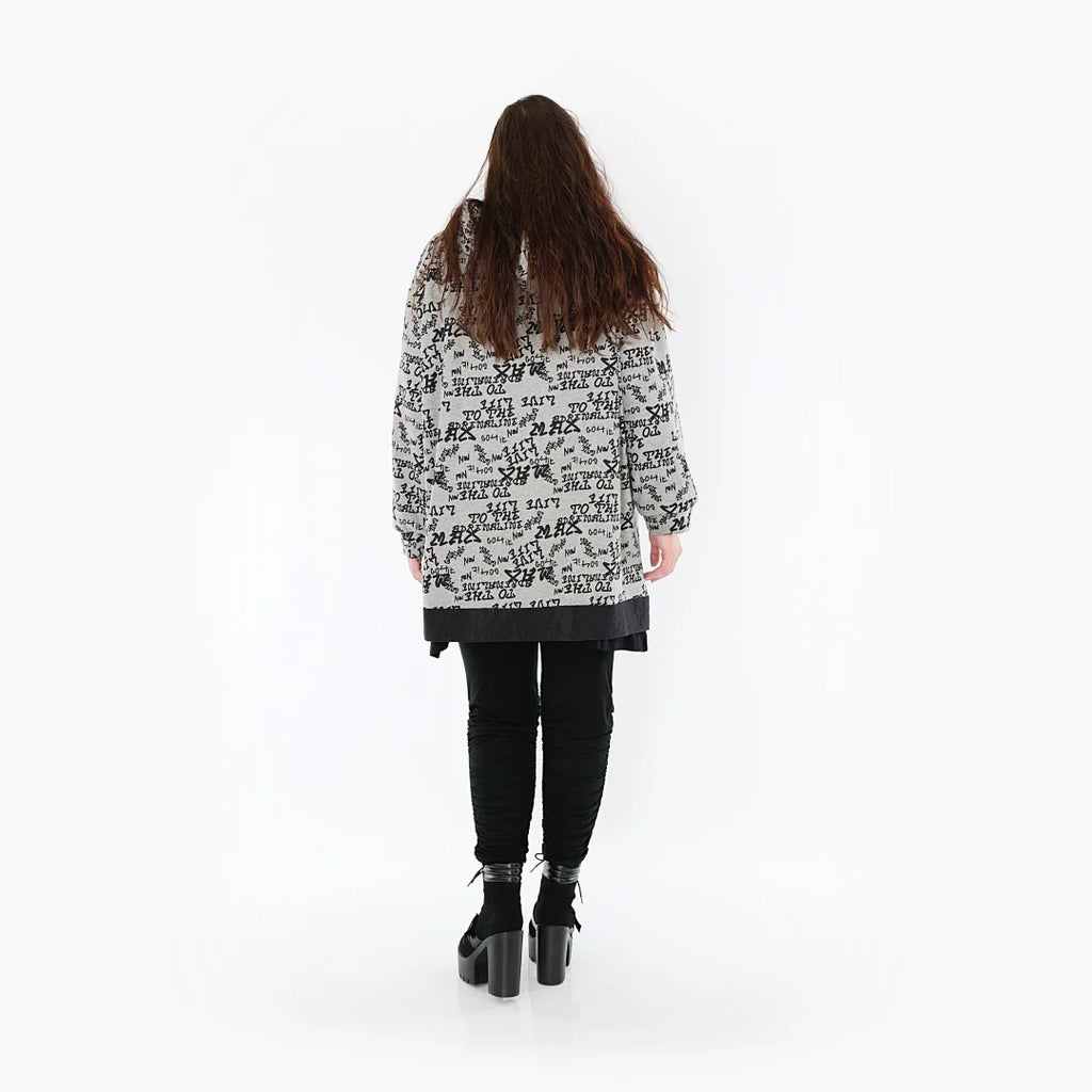 Chemise grande taille AKH 6988, gris-noir
