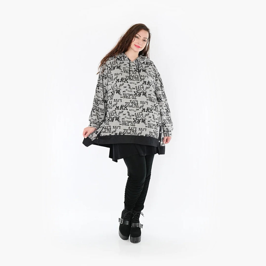 Chemise grande taille AKH 6988, gris-noir