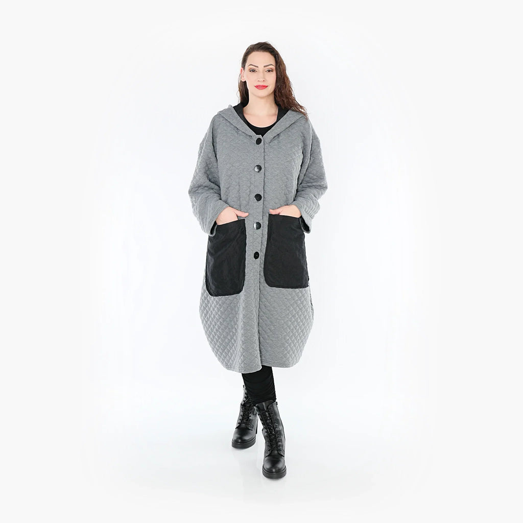 AKH 6986 Coat, Grey-Black