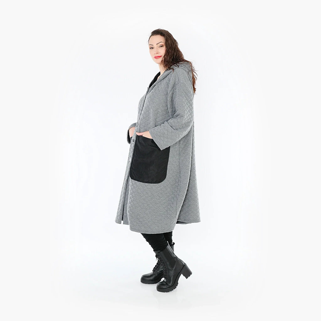 AKH 6986 Coat, Grey-Black