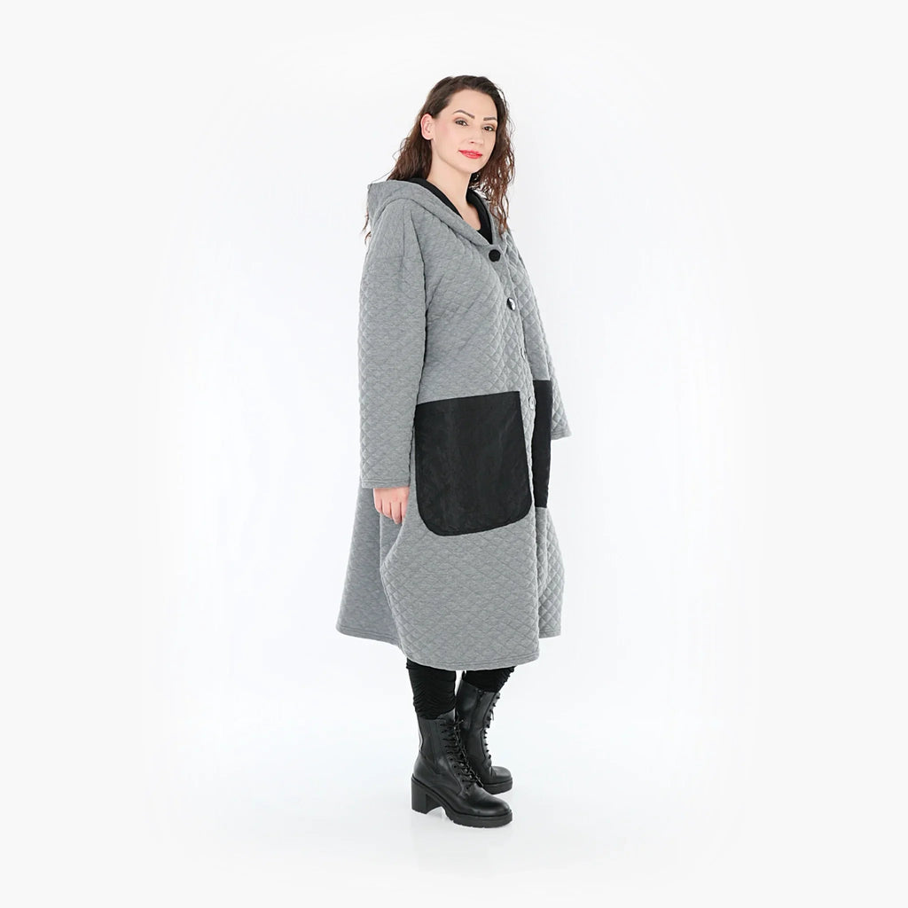 AKH 6986 Coat, Grey-Black