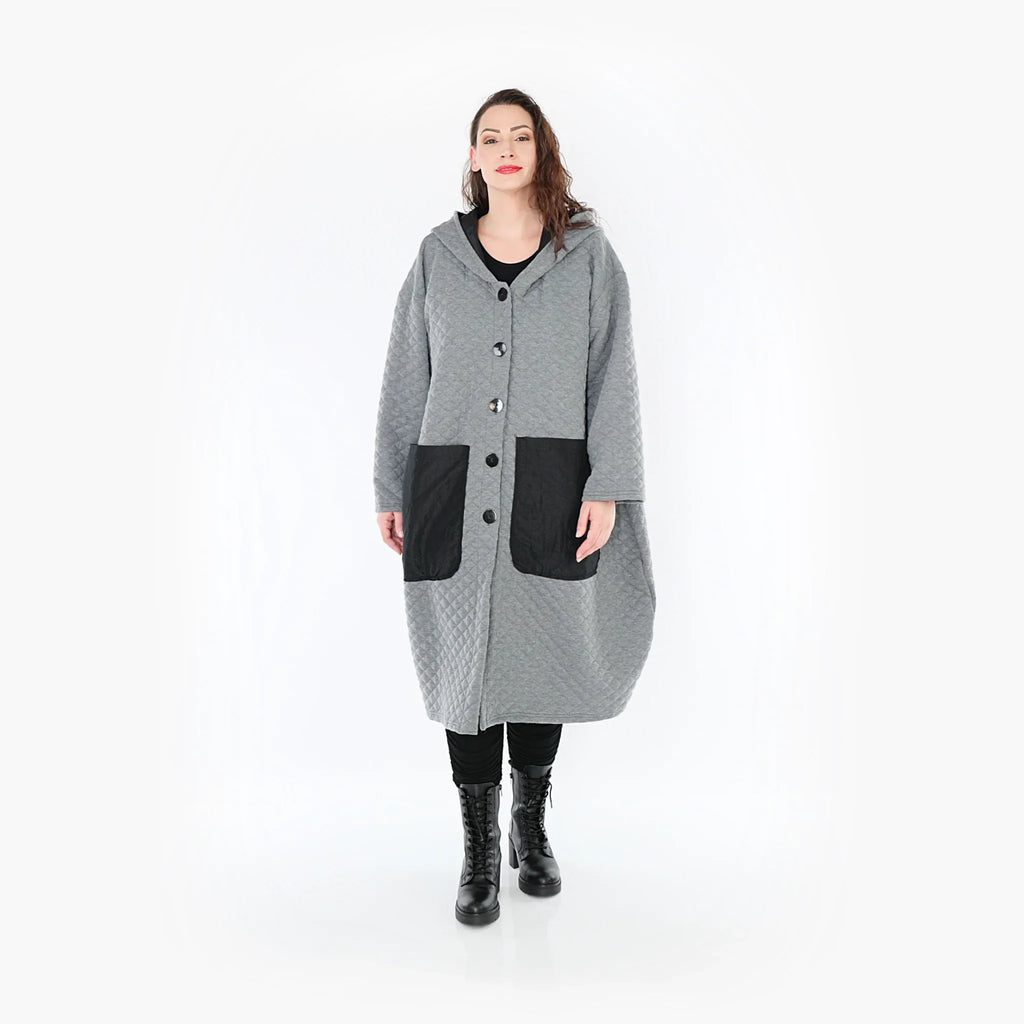 AKH 6986 Coat, Grey-Black