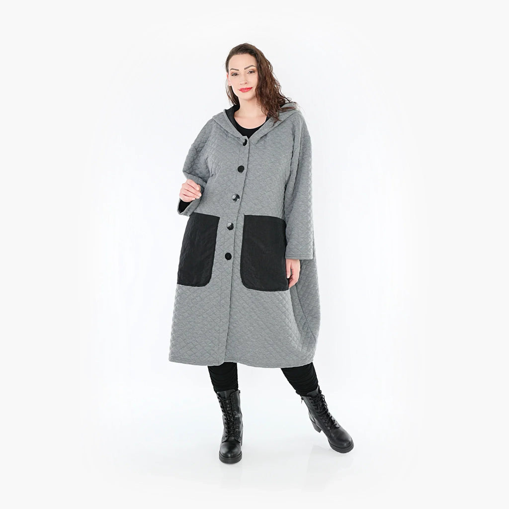 AKH 6986 Coat, Grey-Black