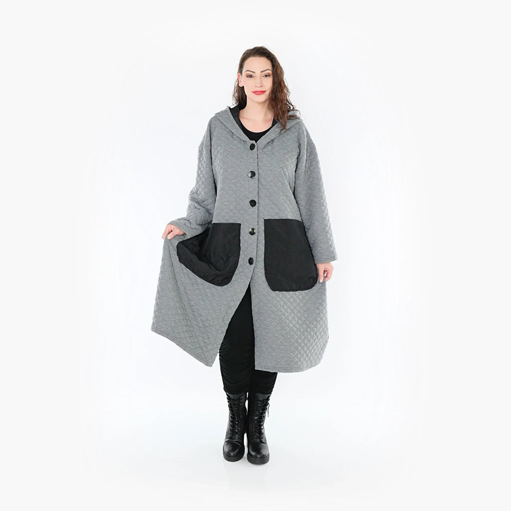 AKH 6986 Coat, Grey-Black