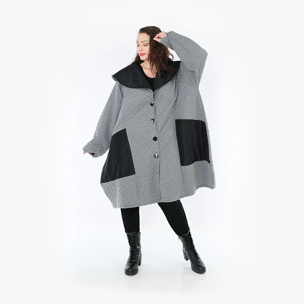 AKH Fashion Mantel 7002 Opulenta, Grau/Schwarz