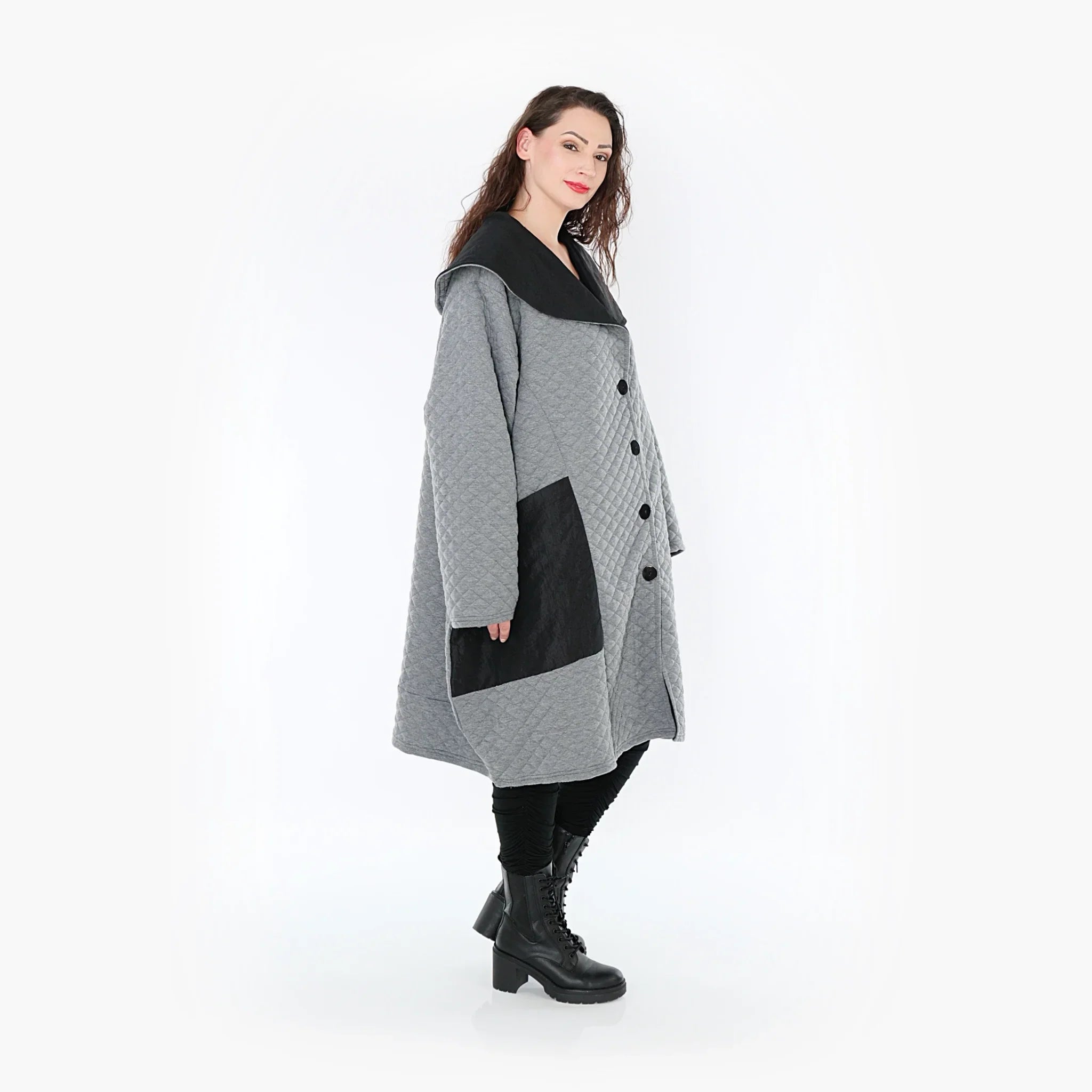 AKH Fashion Mantel 7002 Opulenta, Grau/Schwarz