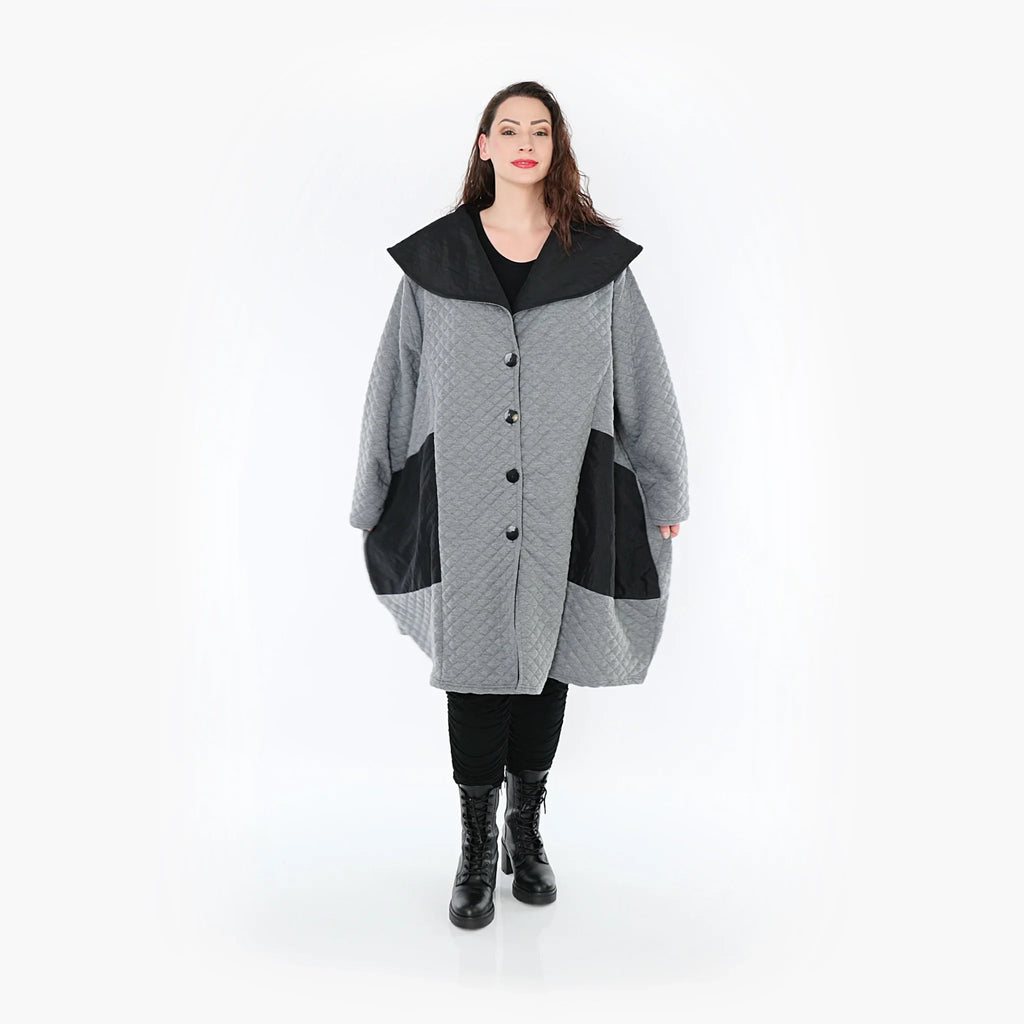 AKH Fashion Mantel 7002 Opulenta, Grau/Schwarz