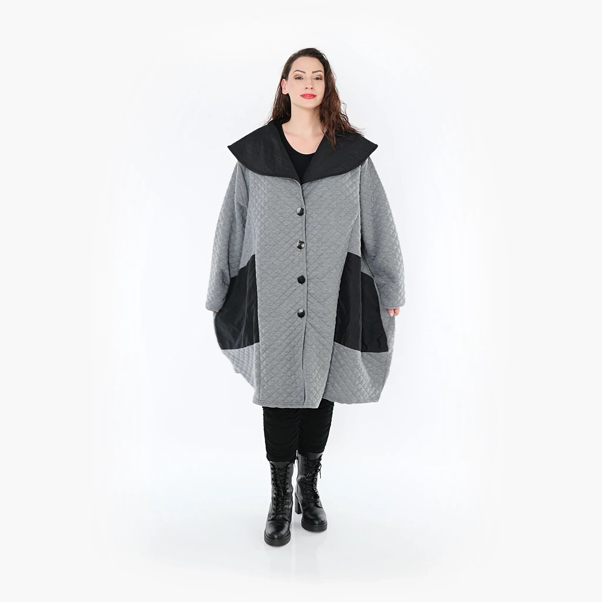 AKH Fashion Mantel 7002 Opulenta, Grau/Schwarz