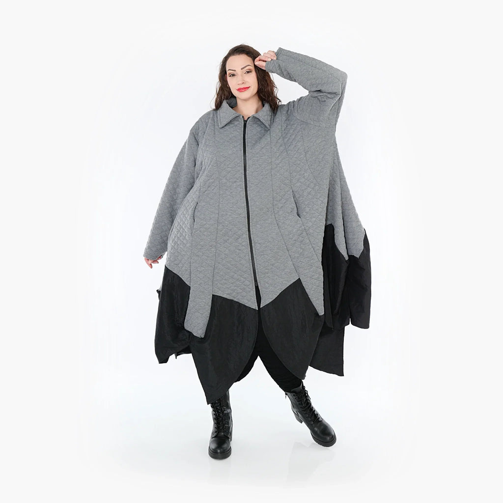 AKH Fashion Mantel 7003 Opulenta, Grau/Schwarz